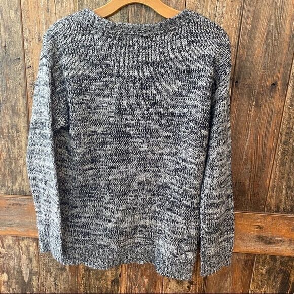 Xhilaration Sz M Black Yellow Chunky Whimsical Knit Selfie Long Sleeve Sweater - Picture 5 of 7